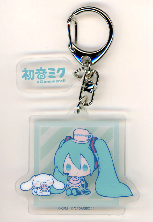 Hatsune Miku × Cinnamoroll Acrylic Keychain - POP UP CORNER Collaboration (A3, Approx. 60 x 50 mm, Pre-owned)