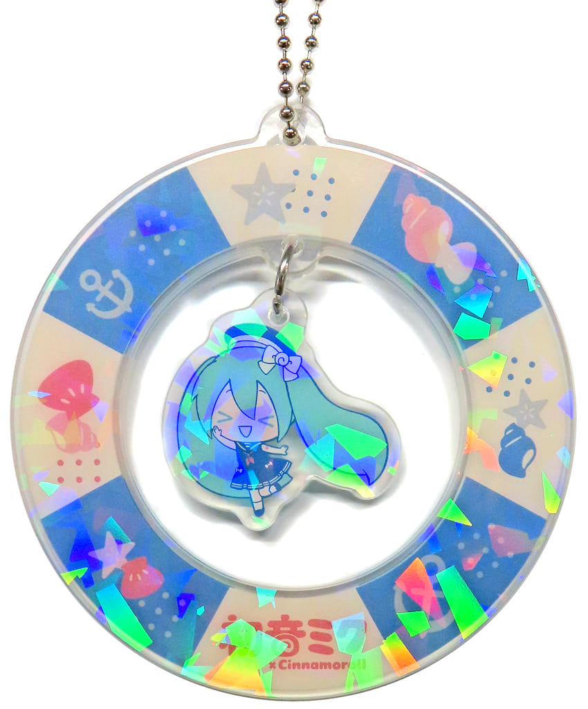 Hatsune Miku (Blue) Wobble Acrylic Keychain - Marine Style (EX) Sega - Hatsune Miku x Cinnamoroll Collaboration, 7cm, Used