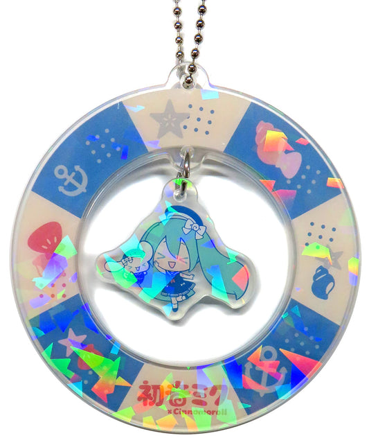 Hatsune Miku & Cinnamoroll Wobbly Acrylic Keychain - Marine Style (Blue) EX - Sega - Approx. 7 cm (Pre-owned)