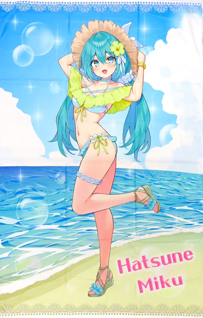 Hatsune Miku (illustration by Hisen Kaede) Platinum Zakka Multi Cloth "Hatsune Miku" Conceptual Series Ver. — Sega — 150cm (Pre-owned)