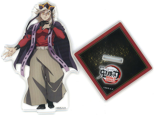 Doma Acrylic Stand — Demon Slayer: Kimetsu no Yaiba Movie Theatrical Goods (Akaza Illustration) — Aniplex — Approx. 90 x 130 mm — Pre-owned