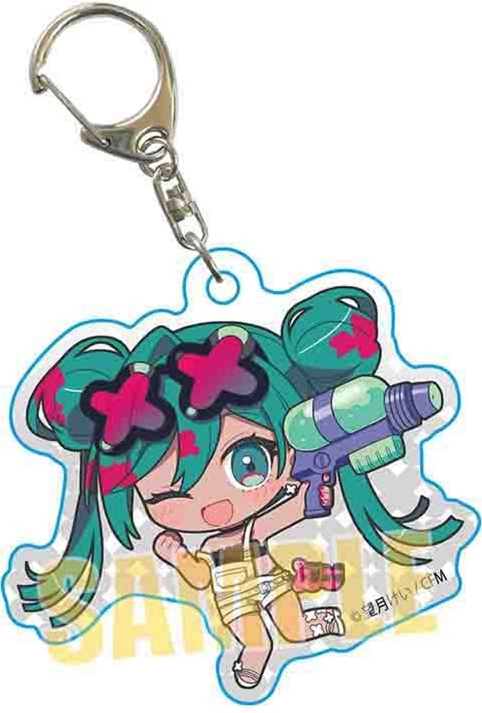 Racing Miku (Water Gun) Trading Acrylic Keychain - Racing Miku 2025 (Bellhouse) 48×56mm Pre-owned