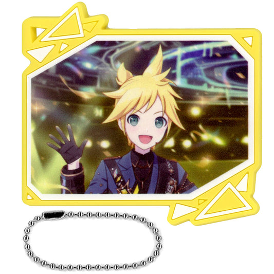 Kagamine Len Rubber Keychain - SEGA Lucky Kuji E Prize - Project SEKAI COLORFUL STAGE! feat. Hatsune Miku × Ensemble Stars!! (Approx. 7 cm, SEGA Fave, Pre-owned)