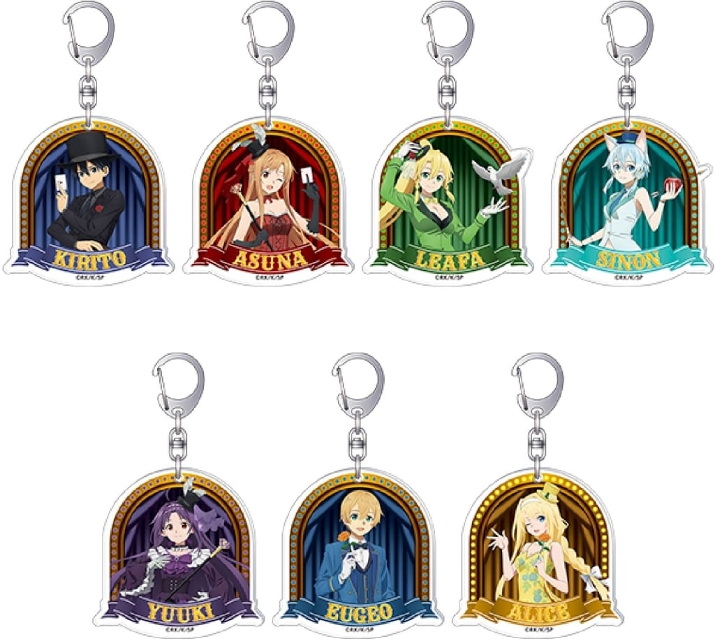 Sword Art Online MAGIC SHOWTIME Acrylic Keychain Collection Full 7-Piece Set