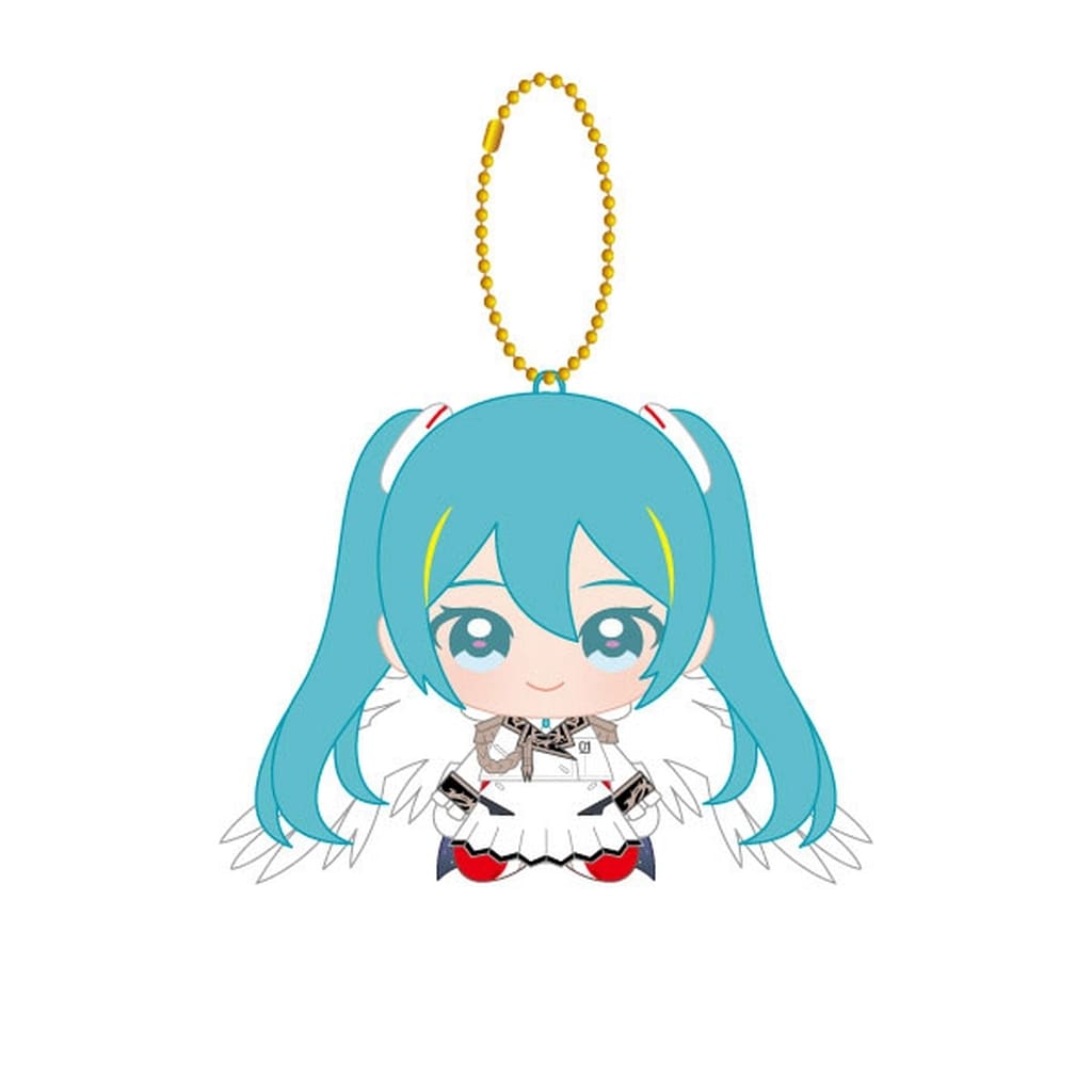 Hatsune Miku × Wing Gundam Zero (Endless Waltz) Chibi Sitting Mascot Plush - Bandai Namco Nui - Approx 11cm (Used)