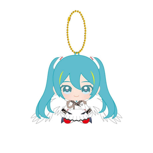 Hatsune Miku × Wing Gundam Zero (Endless Waltz) Chibi Sitting Mascot Plush - Bandai Namco Nui - Approx 11cm (Used)