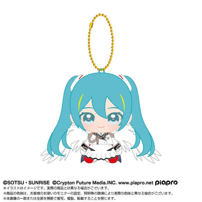Hatsune Miku × Wing Gundam Zero (Endless Waltz) Chibi Sitting Mascot Plush - Bandai Namco Nui - Approx 11cm (Used)