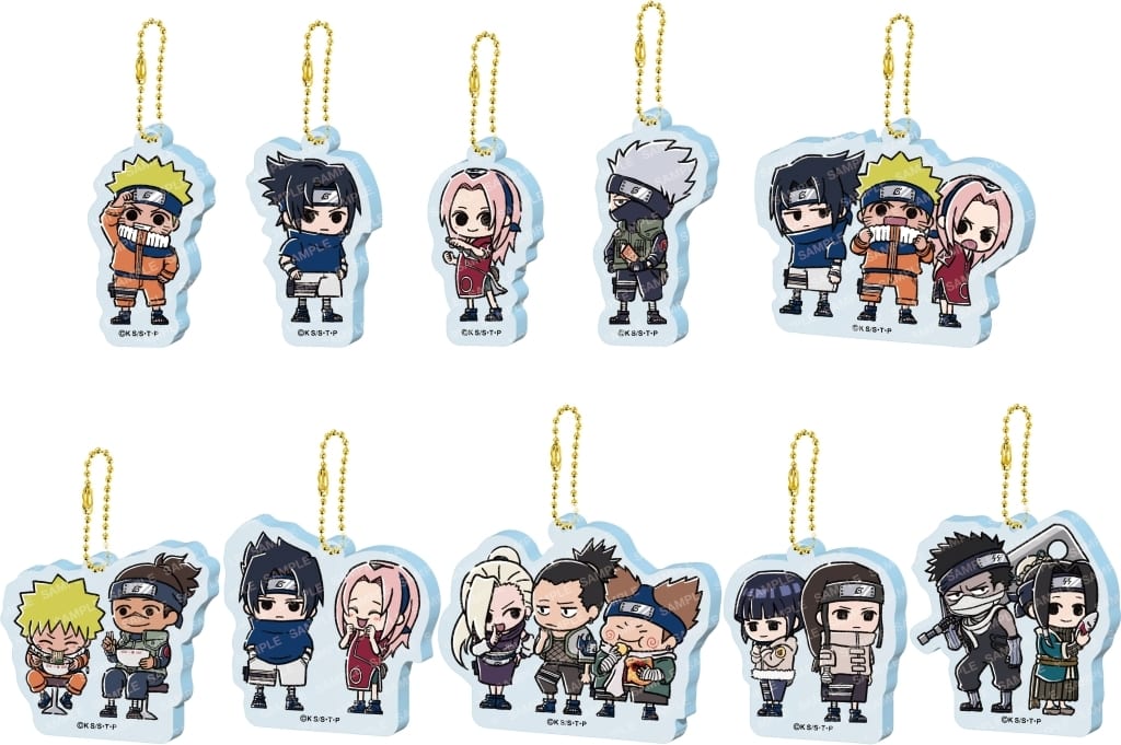 Naruto Shippuden Acrylic Keychain Collection YuruSta Mini — Complete 10-Piece Set (Showa Note, Approx. 30 x 60 x 5 mm)