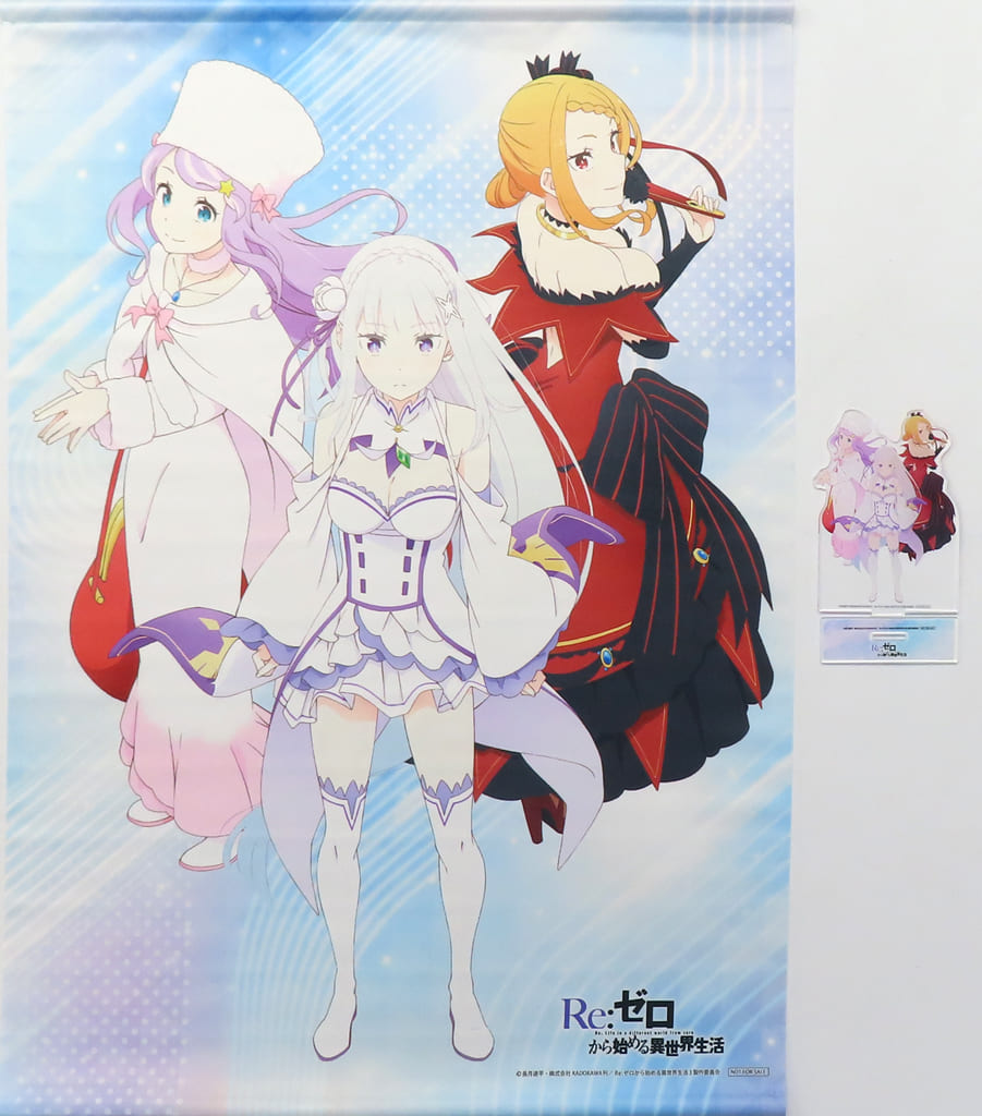 Re:Zero 3rd Season Emilia Anastasia Hoshin Priscilla B2 Tapestry & Acrylic Stand