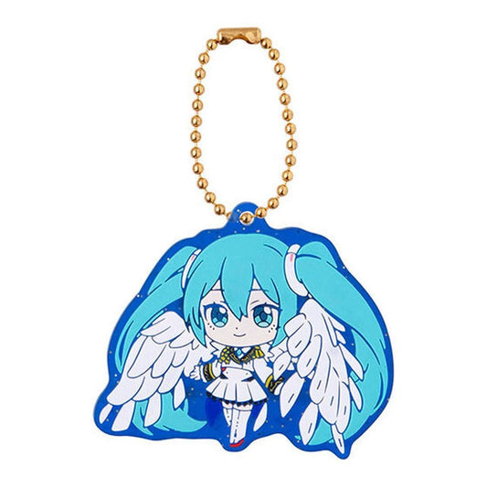 Hatsune Miku × Wing Gundam Zero (EW) Rubber Mascot Keychain - GUNDAM×Hatsune Miku Anniversary Special Project - Approx. 6.5 cm - Bandai (Pre-owned)