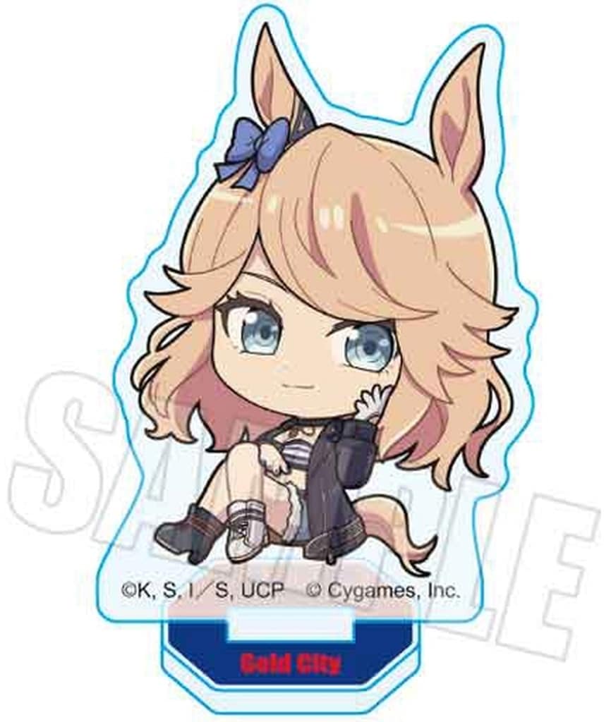 Gold City Pukasshu Mini Acrylic Stand - Umamusume: Cinderella Gray (Bellhouse) Approx 50×70mm - Used