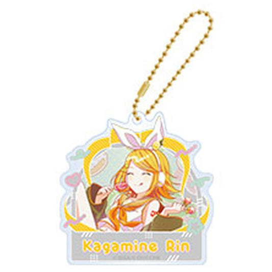 Kagamine Rin Acrylic Keychain - Project SEKAI COLORFUL STAGE! / Hatsune Miku Anniversary-Birthday Illustration 2023-2024 - Sega - Approx. 65 x 65 mm (Pre-owned)
