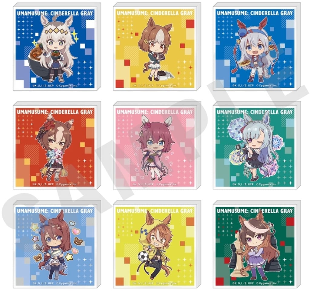 Full 9-Piece Set Umamusume: Cinderella Gray Lovitt! Series Trading Mini Acrylic Blocks - coly - Approx 50mm Acrylic Stand Set (Pre-owned)