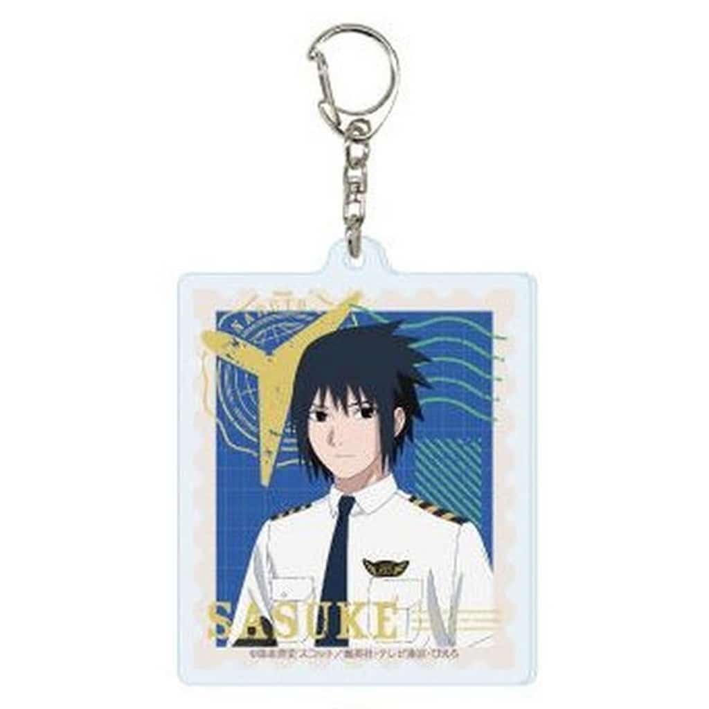 Sasuke Uchiha Acrylic Keychain - Naruto Shippuden in TV Tokyo Honpo. Acrylic Key Holder 04 Pilot ver. (A3) Approx. 65 x 65 mm, Pre-owned