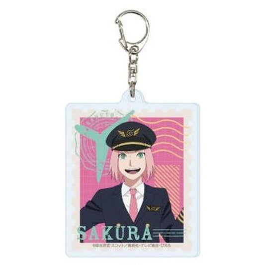 Sakura Haruno Acrylic Keychain - Naruto Shippuden in TV-Tokyo Shop Pilot ver. (A3, Approx. 65 x 65 mm) - Pre-owned