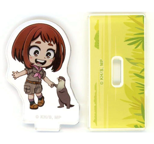 Ochaco Uraraka Acrylic Stand - My Hero Academia × Tobu Zoo 2025 Trading Chibi Animal Interaction Ver. (Approx. 60 x 50 mm, Pre-owned, ARMA BIANCA)