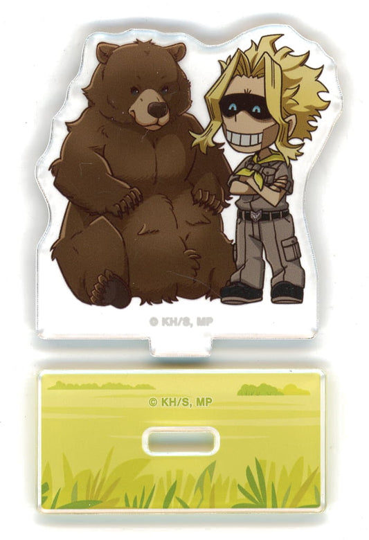 All Might Acrylic Stand - My Hero Academia × Tobu Zoo 2025 Trading Chibi Character "Animal Interaction" Ver. (ARMA BIANCA) Approx. 60 x 50 mm - Pre-owned