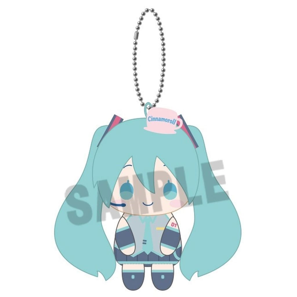 Hatsune Miku (Twin-Tails) O-Suwari Club Sitting Plush Mascot — Hatsune Miku × Cinnamoroll Collaboration Plush Mascot by ANICRAFT, 10cm (Pre-owned)