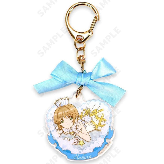 2. Sakura Kinomoto (B) Ribbon Acrylic Keychain - Cardcaptor Sakura - sweets - Approx. 50 x 70 mm (Pre-owned, B Variant), No. 2