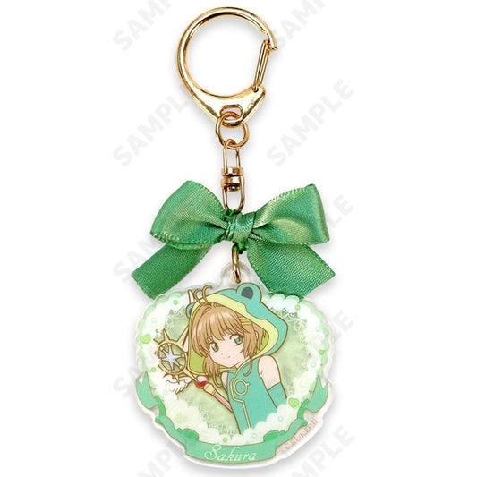 4. Sakura Kinomoto (D) Ribbon Acrylic Keychain - Cardcaptor Sakura - sweets - Approx. 50 x 70 mm - Pre-owned, No. 4