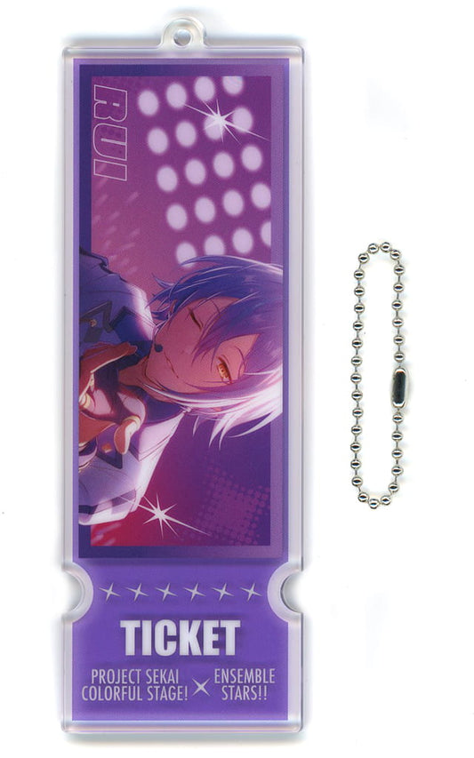 Rui Kamishiro Ticket-Style Acrylic Keychain (EX) - Project SEKAI COLORFUL STAGE! feat. Hatsune Miku × Ensemble Stars!! - Sega - Approx. 12 cm