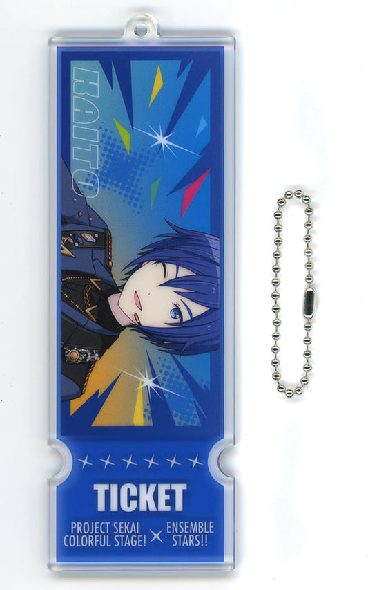 KAITO Acrylic Ticket-Style Keychain (EX) - Project SEKAI COLORFUL STAGE! feat. Hatsune Miku × Ensemble Stars!! - Approx. 12 cm - Sega - Pre-owned