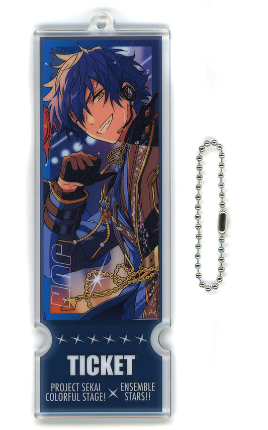 Jun Sazanami Acrylic Ticket-Style Keychain (EX) - Project SEKAI COLORFUL STAGE! feat. Hatsune Miku × Ensemble Stars!! - Approx. 12 cm - Sega - Pre-owned