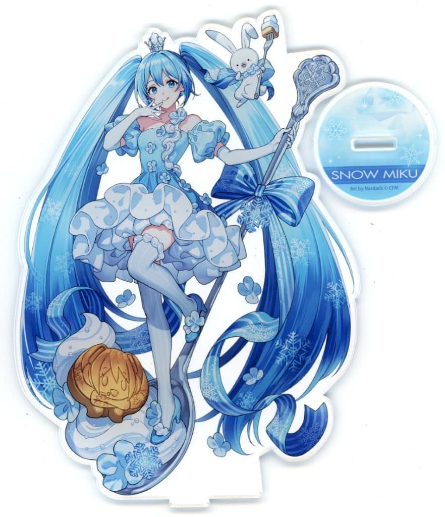 Snow Miku (Yuki Miku) Big Acrylic Stand - "White Sweet Sweets" SNOW MIKU × GiGO Collaboration - Fukuya - Approx. 180mm