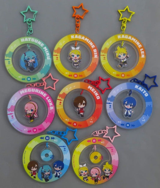 Hatsune Miku VOCALOID SD Acrylic Keychain Complete 8-Piece Set - Santan (Approx. 70 x 118 x 3 mm)