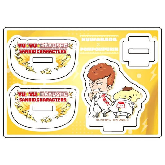 Kazuma Kuwabara × Pompompurin Collaboration Wobble Acrylic Stand - Yu Yu Hakusho × Sanrio Characters (A3 Brand) Approx. 70 x 100 mm - Pre-owned