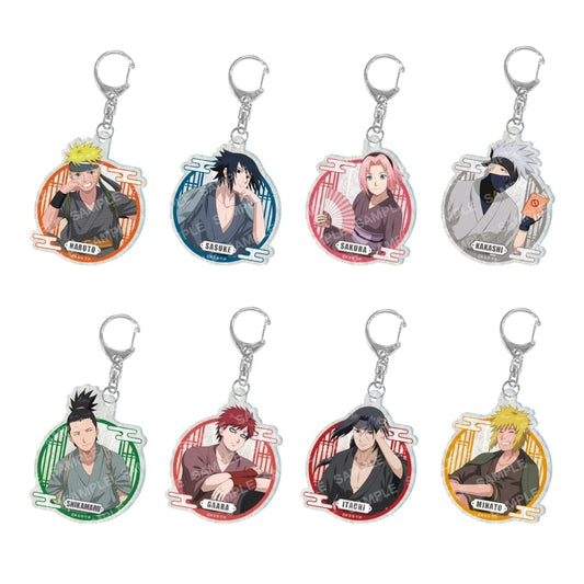 Naruto Shippuden Washi-Style Acrylic Keychain Collection - Complete Set of 8 (Showa Note) - Pre-owned