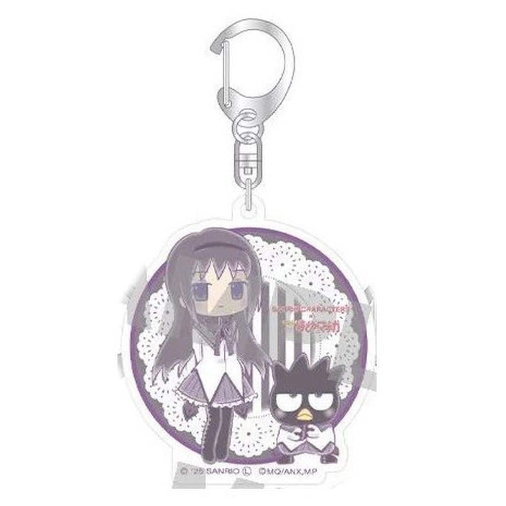 Homura Akemi x Bad Badtz-Maru Acrylic Keychain Mini Chibi Ver. - Puella Magi Madoka Magica PremiumShop (Up Fields, Approx. 65 x 65 mm) - Pre-owned
