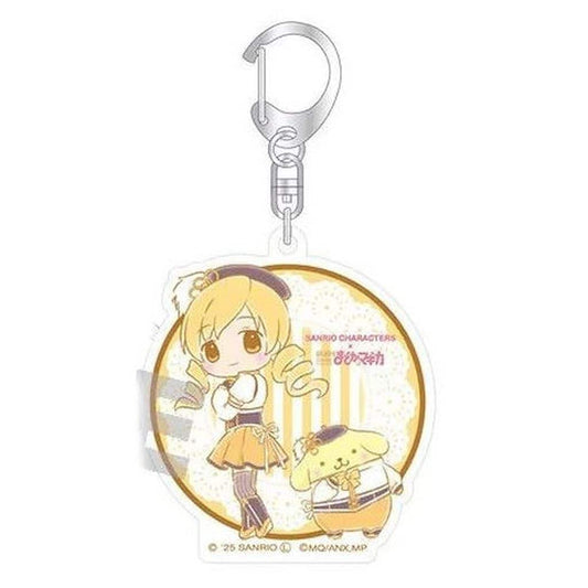 Mami Tomoe × Pompompurin Acrylic Keychain Mini Chibi Ver. - Puella Magi Madoka Magica PremiumShop (Approx. 65 x 65 mm) Pre-owned