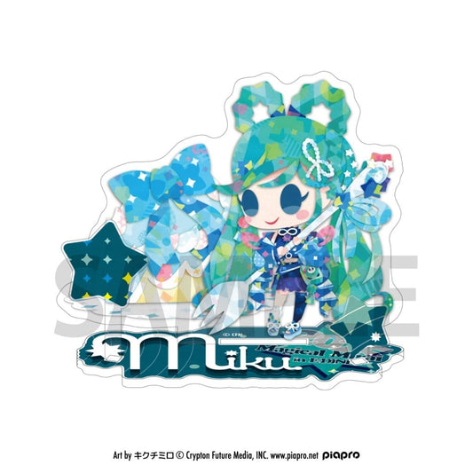 Hatsune Miku Mini Chibi Acrylic Stand — Magical Mirai 2025 Collaboration Cafe in E-DINER (Edis, Pre-owned, Approx. 8.2×7.1 cm)