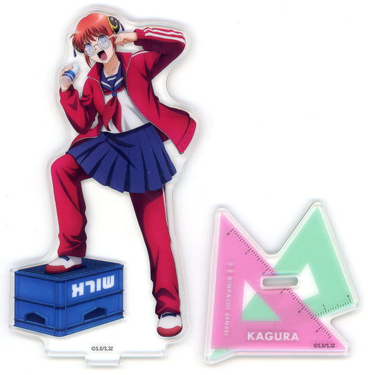 Kagura Acrylic Stand - Gintama 3-Z Ginpachi Sensei × Lawson (Acrylic Stand, Approx. 160 x 116 mm, Pre-owned, LEGS)