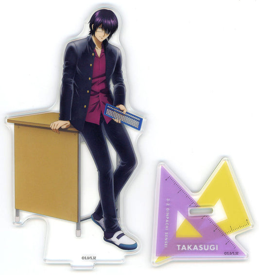 Shinsuke Takasugi Acrylic Stand - Gintama 3-Z Ginpachi Sensei × Lawson Collaboration (Approx. 160 x 116 mm, Pre-owned, Legs)