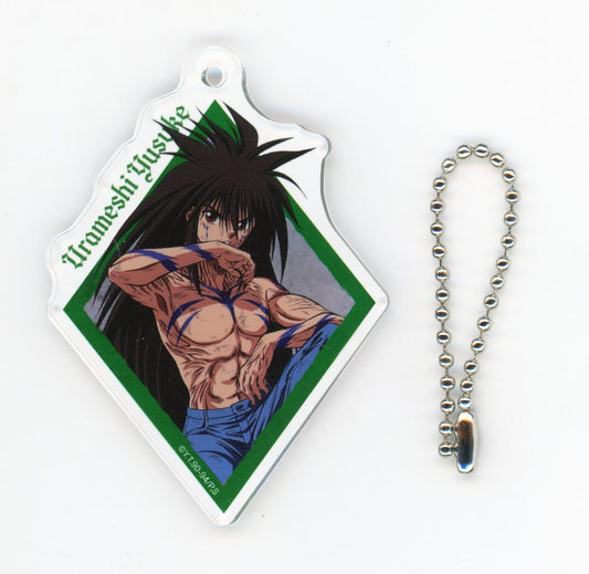 Yusuke Urameshi Acrylic Keychain - Yu Yu Hakusho WEB Kuji 14 "After the Battle" E Prize (Di-Techno) Approx. 70 mm - Pre-owned