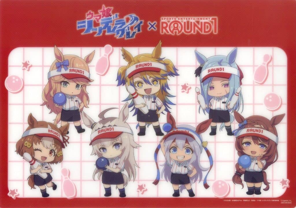 Umamusume: Cinderella Gray × ROUND1 Collaboration B4 Plastic Play Mat - Group of 7 Collab Pack / Collab Room Early-Period Bonus (Chugai Kogyo, Pre-owned)