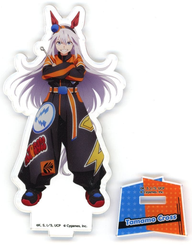 Tamamo Cross Acrylic Stand - Umamusume: Cinderella Gray × AUTOBACS Collaboration (WIZARD, Approx. 70×130mm, Pre-owned)