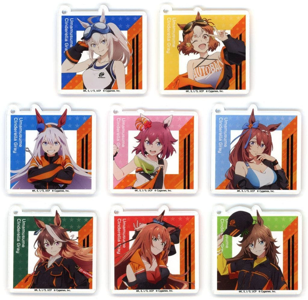 Oguri Cap & 7-Character Acrylic Keychain Set - Umamusume: Cinderella Gray × Autobacs Trading Acrylic Keyholder Vol.1 (WIZARD, Complete 8-Piece, ~60mm)