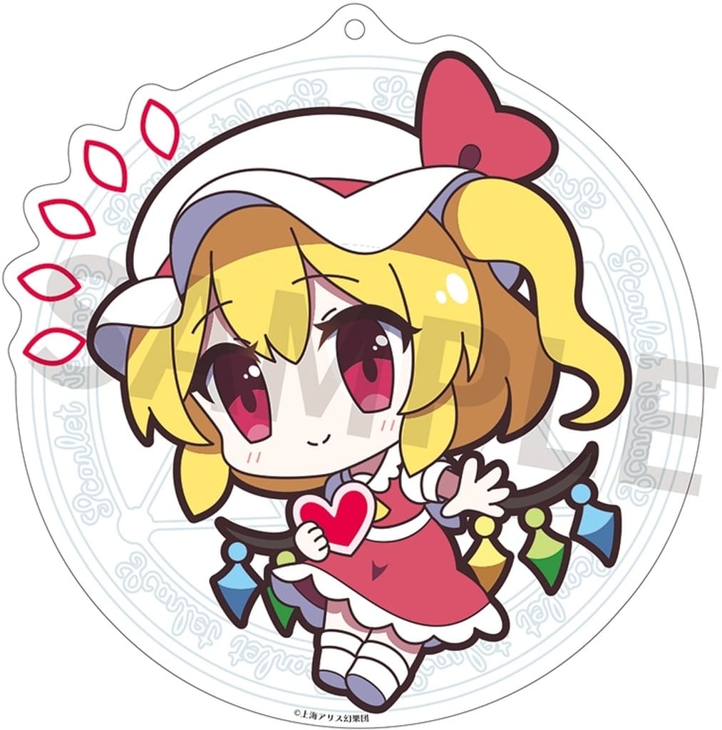 Flandre Scarlet Acrylic Keychain - "Four of A Kind (Heart)" Yurutto Touhou Design - AKIBA-HOBBY / IZANAGI (Approx. 9 cm) (Pre-owned)