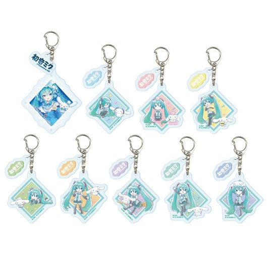 Hatsune Miku × Cinnamoroll Acrylic Keychain Set - 9-Piece Complete Set (A3, Pre-owned) Approx. 60 x 50 mm