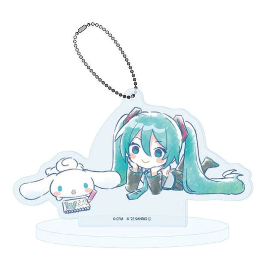 Hatsune Miku × Cinnamoroll Acrylic Stand Keychain - A3 Brand - Approx. 100 x 100 mm - Pre-owned, No. 24