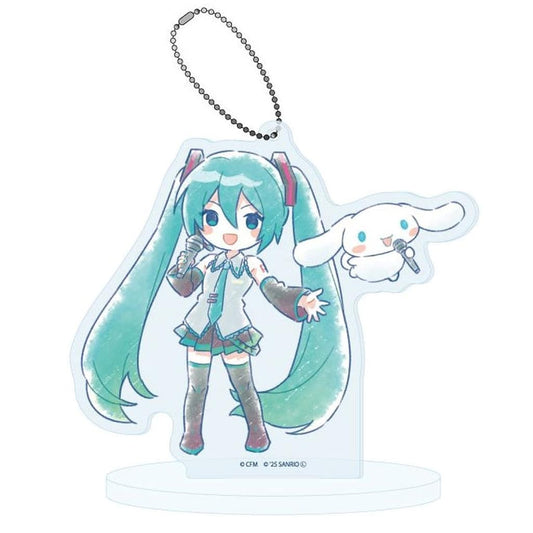 Hatsune Miku × Cinnamoroll Acrylic Stand Keychain - A3 Graph Art Illustration - Approx. 100 x 100 mm - Pre-owned, No. 25
