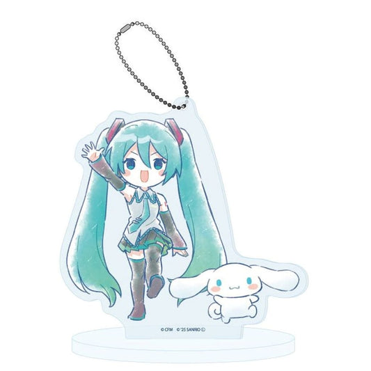 Hatsune Miku × Cinnamoroll Acrylic Stand Keychain - Graph Art Illustration by A3 - Approx. 100 x 100 mm - Pre-owned, No. 27