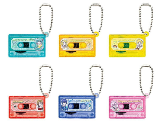 Hatsune Miku Cassette Tape Charm Complete 6-Piece Set (Hatsune Miku, Kagamine Rin, Kagamine Len, MEIKO, KAITO, Megurine Luka) - Bandai (Pre-owned)
