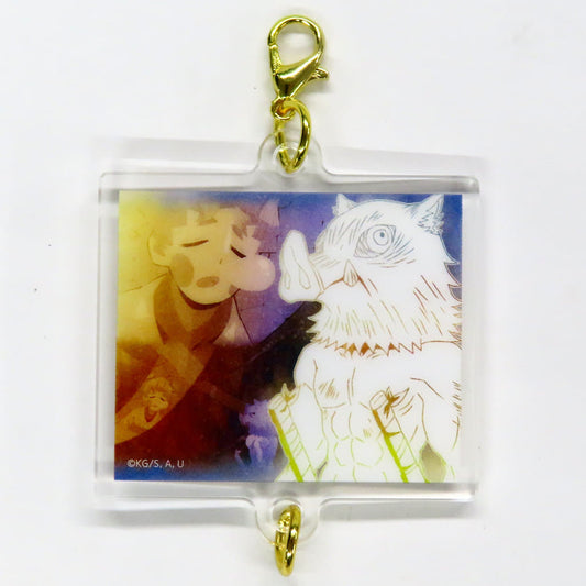 Zenitsu Agatsuma Acrylic Charm (Design 97) - Demon Slayer: Kimetsu no Yaiba 'Taishi Hyakkei' Series, ufotable, Approx. 40 x 35 mm (Pre-owned)