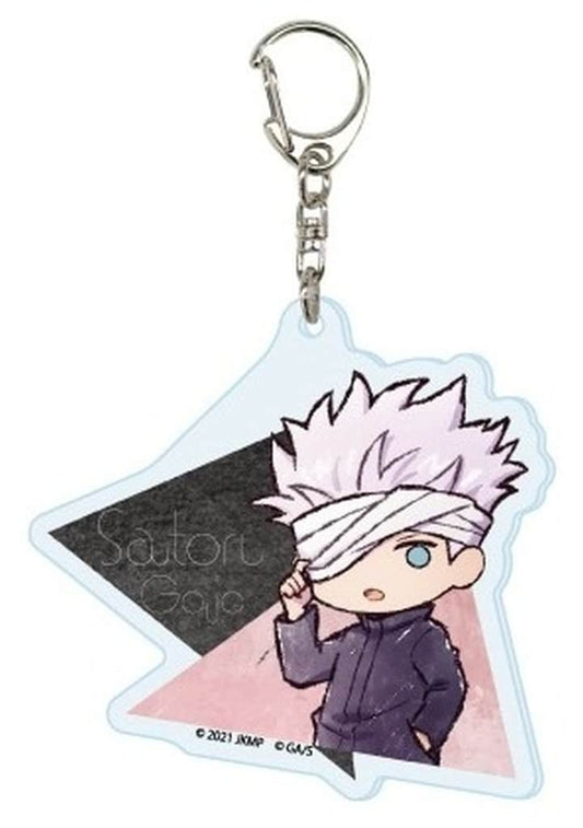 Satoru Gojo Acrylic Keychain - Jujutsu Kaisen 0 Movie Graph Art Illustration 04 (A3, Approx. 65 x 65 mm)
