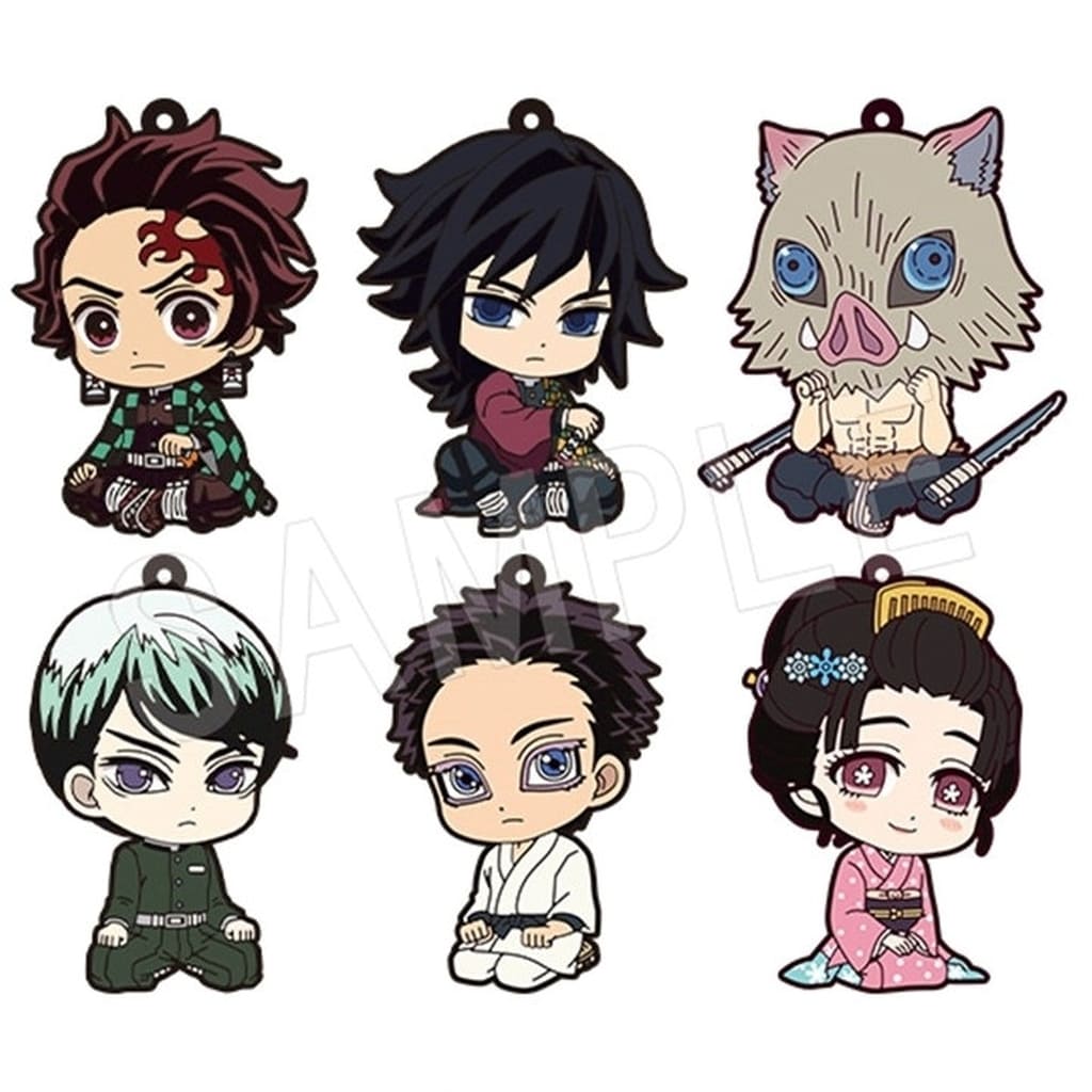 Demon Slayer: Kimetsu no Yaiba Pitanui Rubber Strap Infinity Castle Chapter One Type A Complete Set of 6 by Chugai Mining
