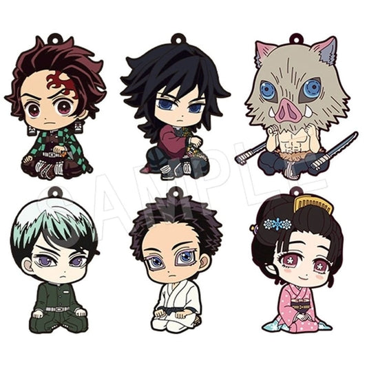 Demon Slayer: Kimetsu no Yaiba Pitanui Rubber Strap Infinity Castle Chapter One Type A Complete Set of 6 by Chugai Mining